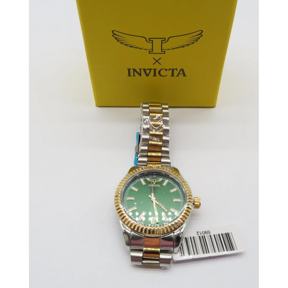 Invicta Specialty I Mens Watch 40mm Green Dial Two Tone Gold Steel 69012  New